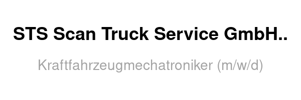 STS Scan Truck Service GmbH STS Scan Truck Service GmbH /