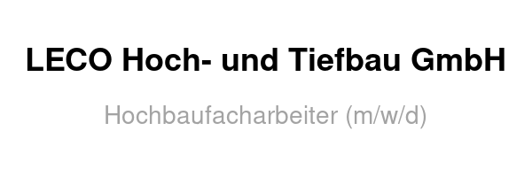 LECO Hoch- und Tiefbau GmbH /