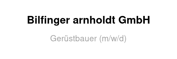 Bilfinger arnholdt GmbH /