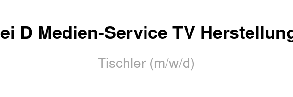 Tischler (m/w/d)